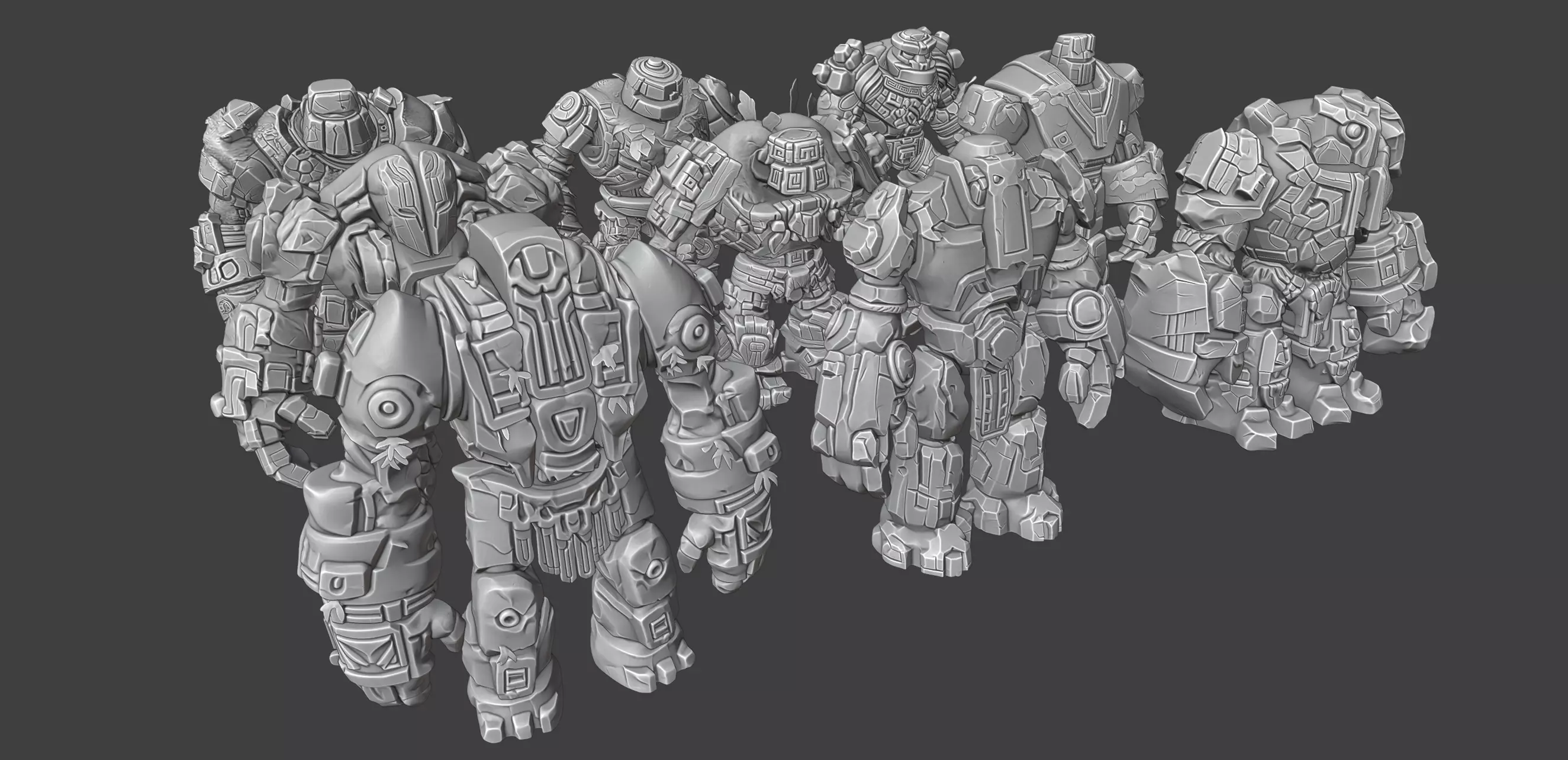 Stylized Golems 3D model_4