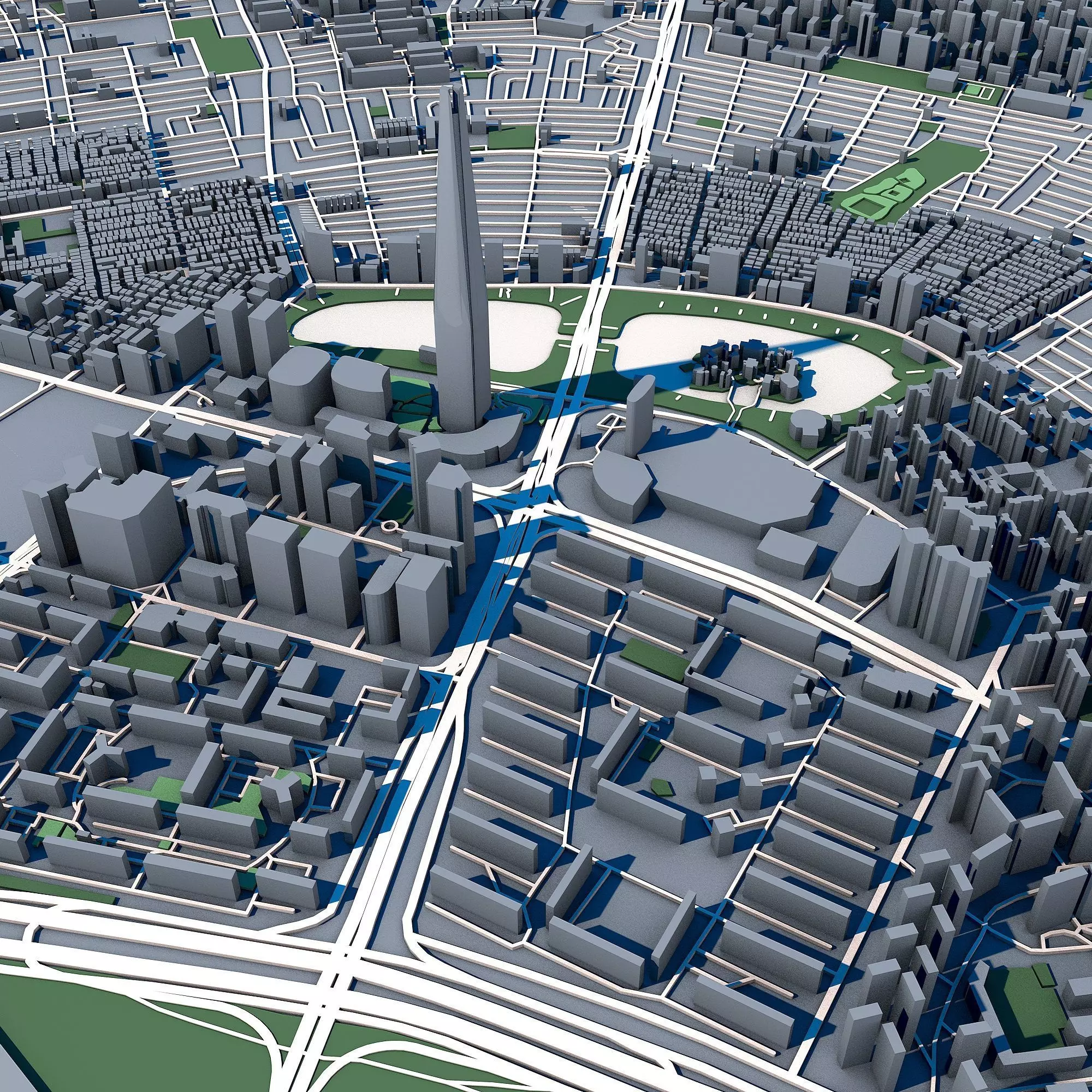 Lotte World Tower Seoul Skyscraper Architecture Landmark 3D model_0