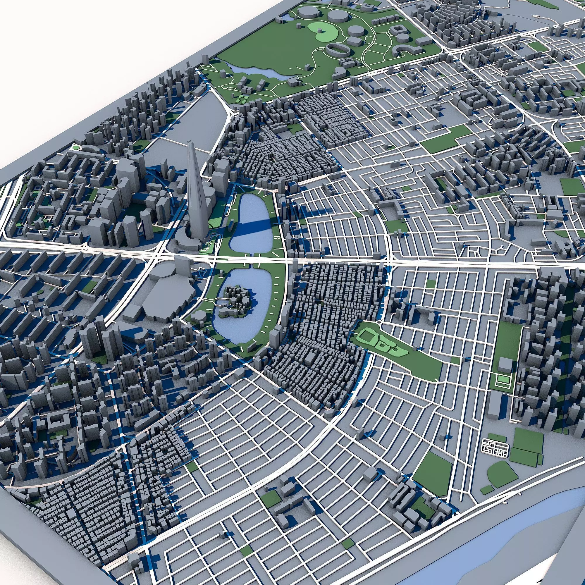 Lotte World Tower Seoul Skyscraper Architecture Landmark 3D model_4