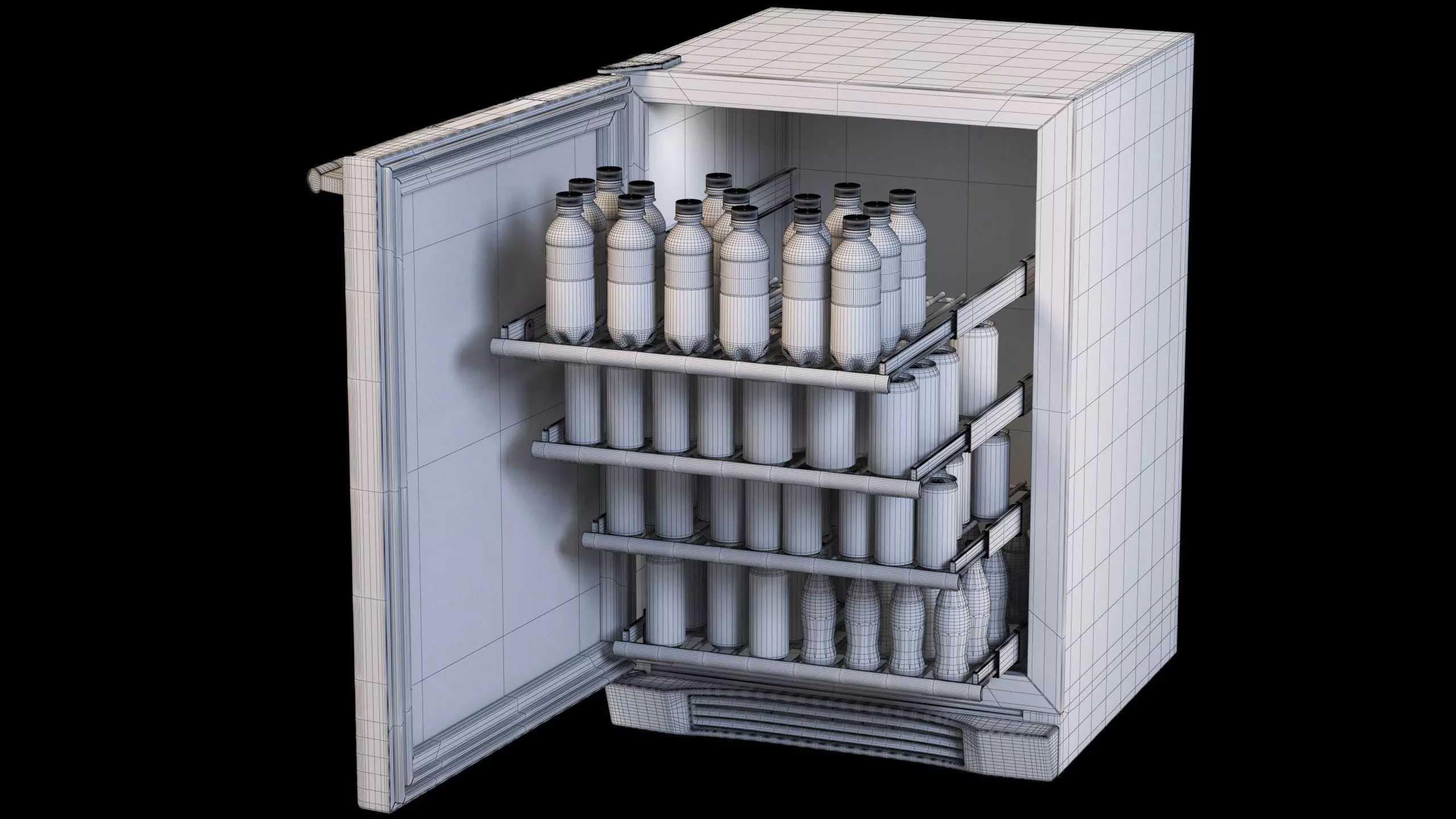 Refrigerator with drinks Low-poly 3D model_5