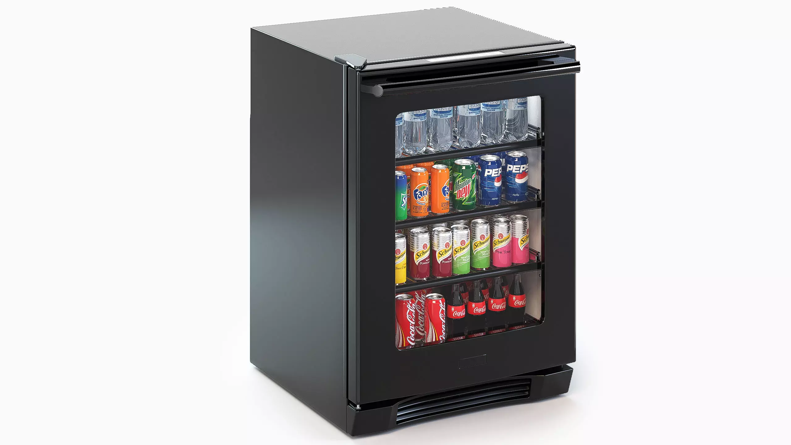 Refrigerator with drinks Low-poly 3D model_1