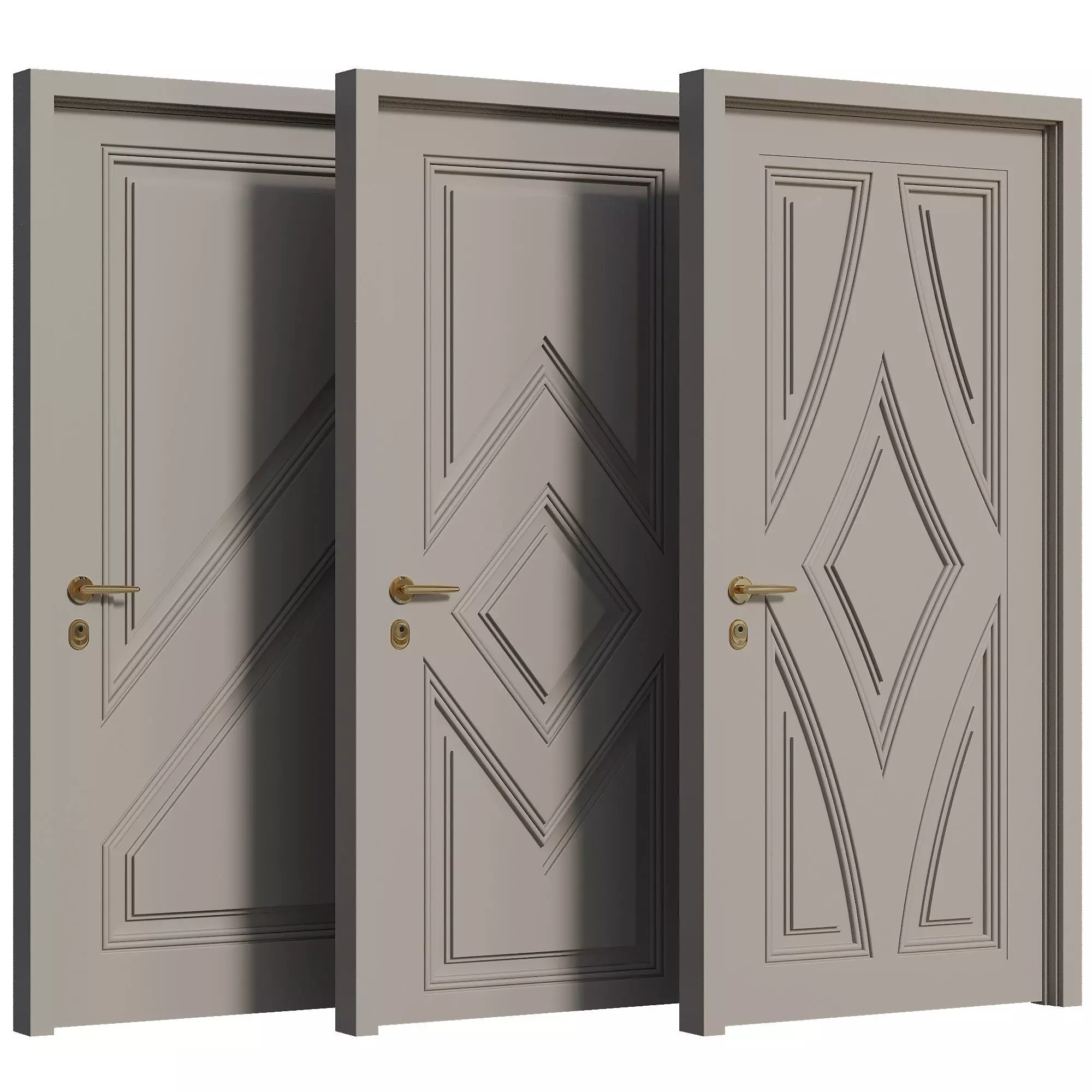 Entrance door set261 3D model_0