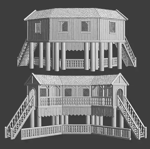 Medieval Tournament Tribune Model