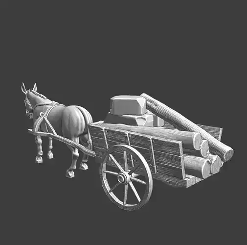 Medieval Supply Wagon for Castle construction