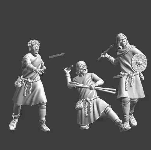 Medieval Javelin Throwers with 3 Dynamic Miniature Set