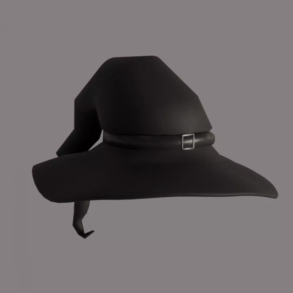 Mid poly witch hat 3D model