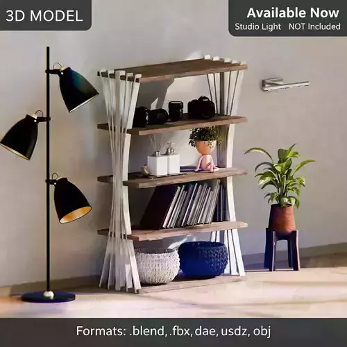 Modern Abstract Bookshelf 3D Model 3D model Modern Abstract Bookshelf 3D Model 3D model