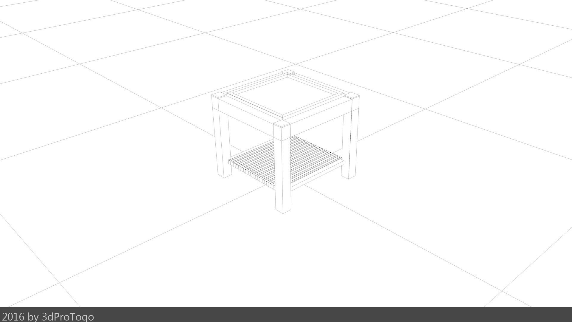 Modern Table Free low-poly 3D model_1