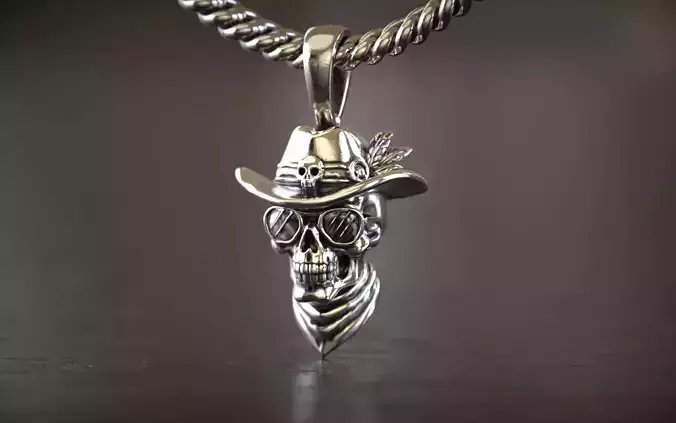 Cowboy Skull Pendant