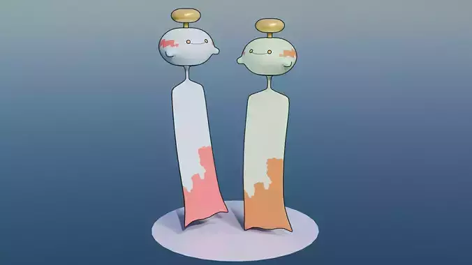 Pokemon Chimecho and Shiny Version Low-poly 3D model