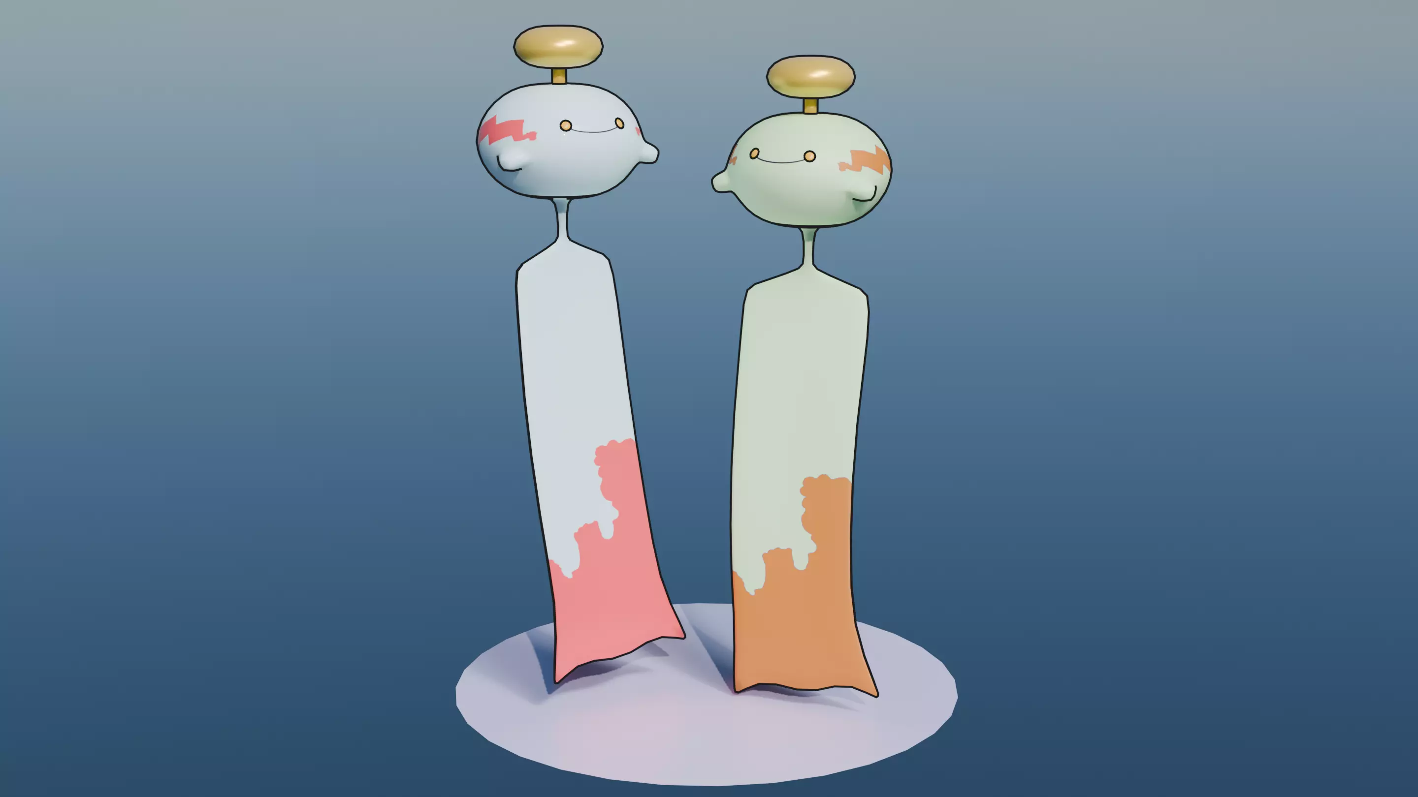 Pokemon Chimecho and Shiny Version Low-poly 3D model_0