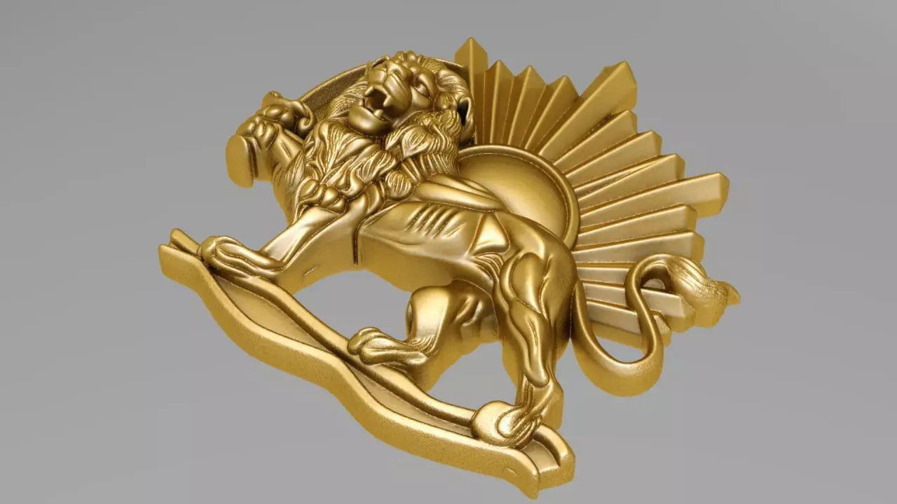 New lion and sun design 3D print model_1