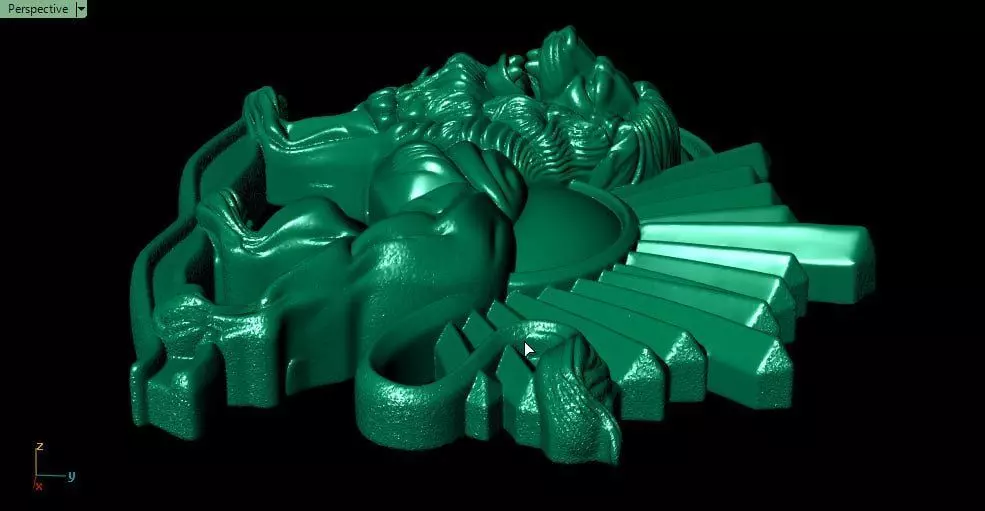 New lion and sun design 3D print model_4