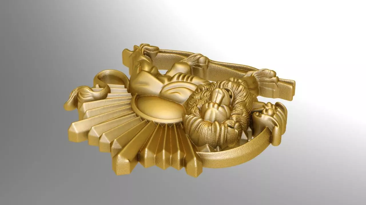 New lion and sun design 3D print model_2