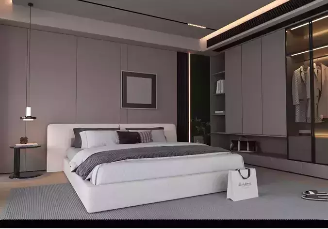 Bedroom Interior 07 3D model 2