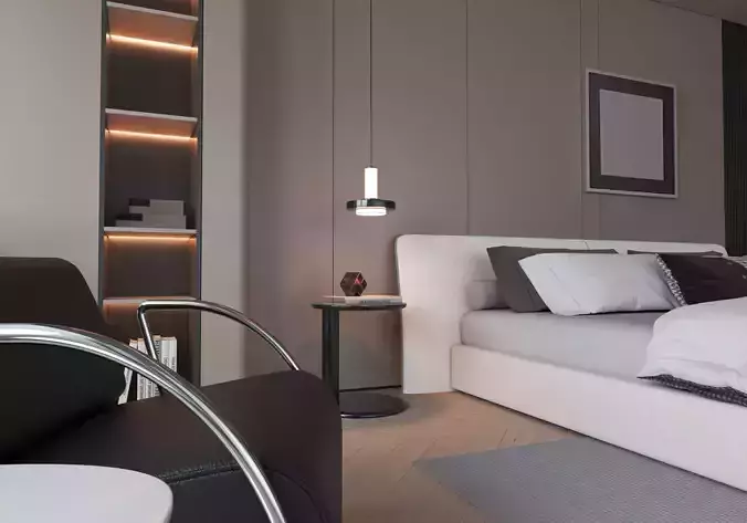 Bedroom Interior 07 3D model 6