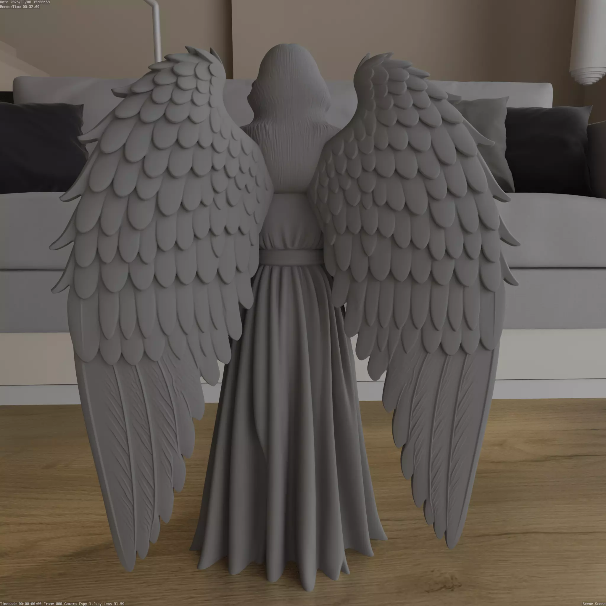 Smiling Christmas Nativity Angel STL Model 3D print model_2