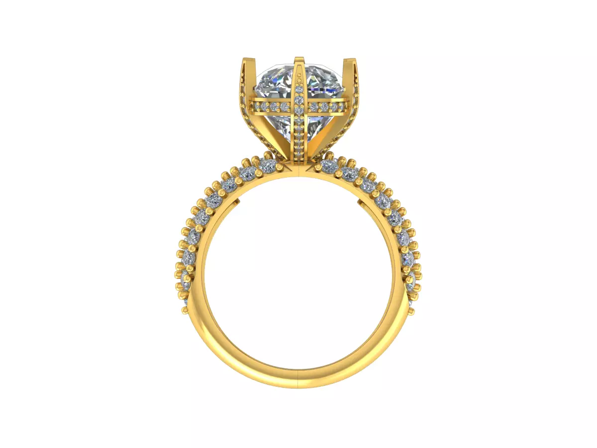 Elegant Engagement Ring 3D print model_3