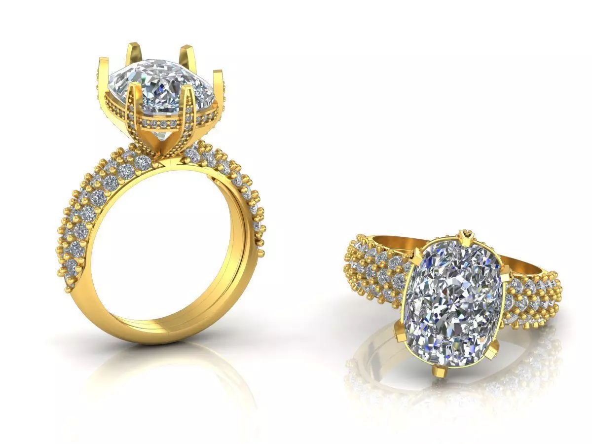 Elegant Engagement Ring 3D print model_0