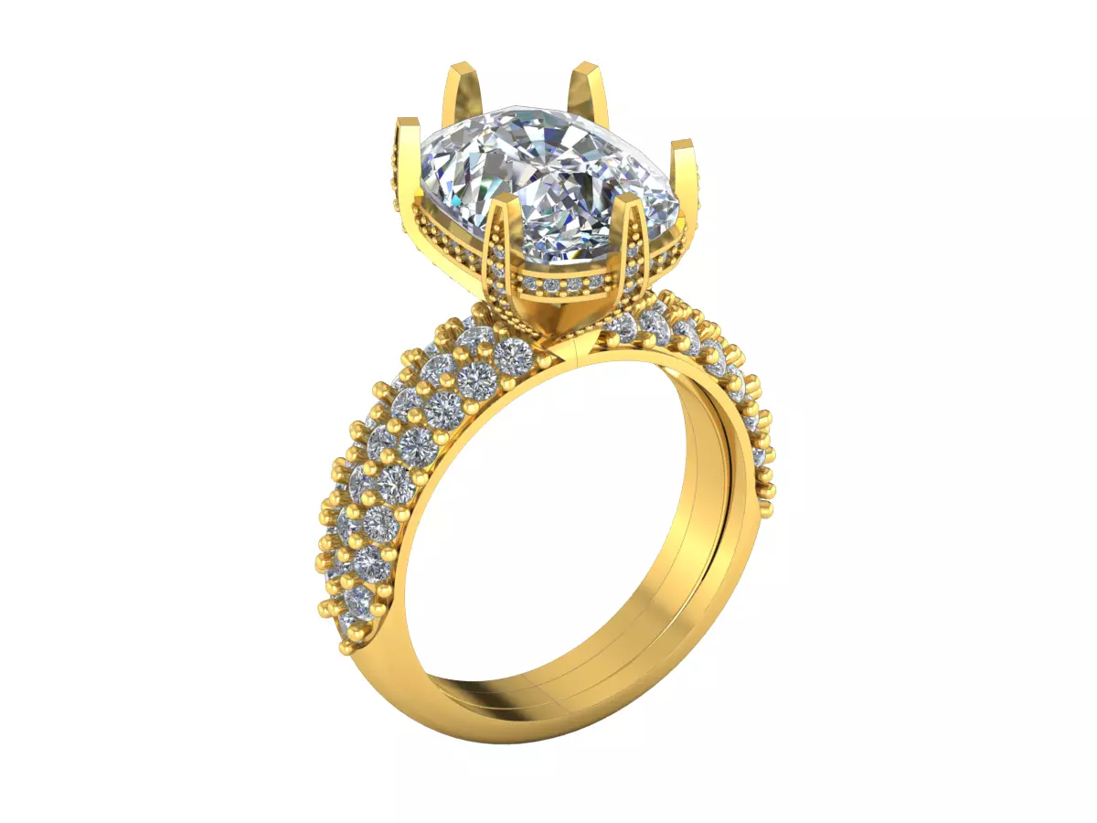 Elegant Engagement Ring 3D print model_1