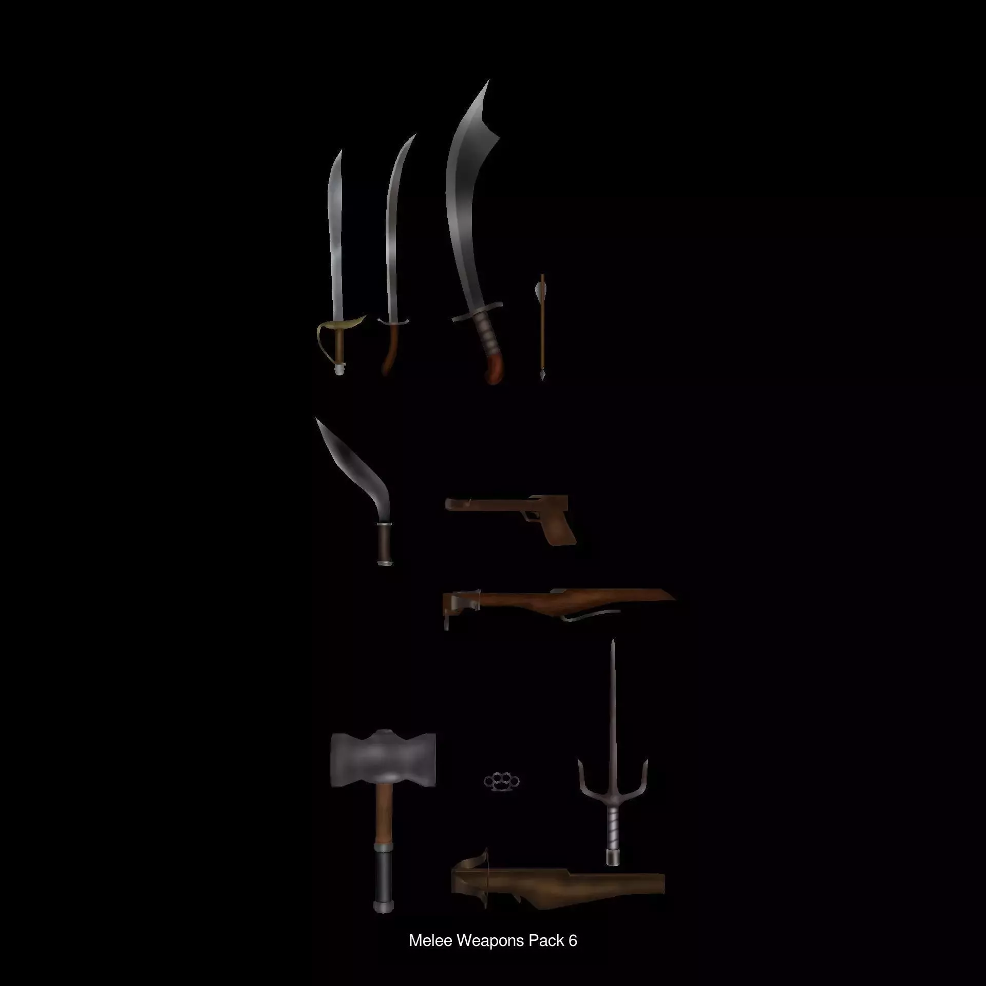 Melee Weapons Buldle 3D Model Collection_6
