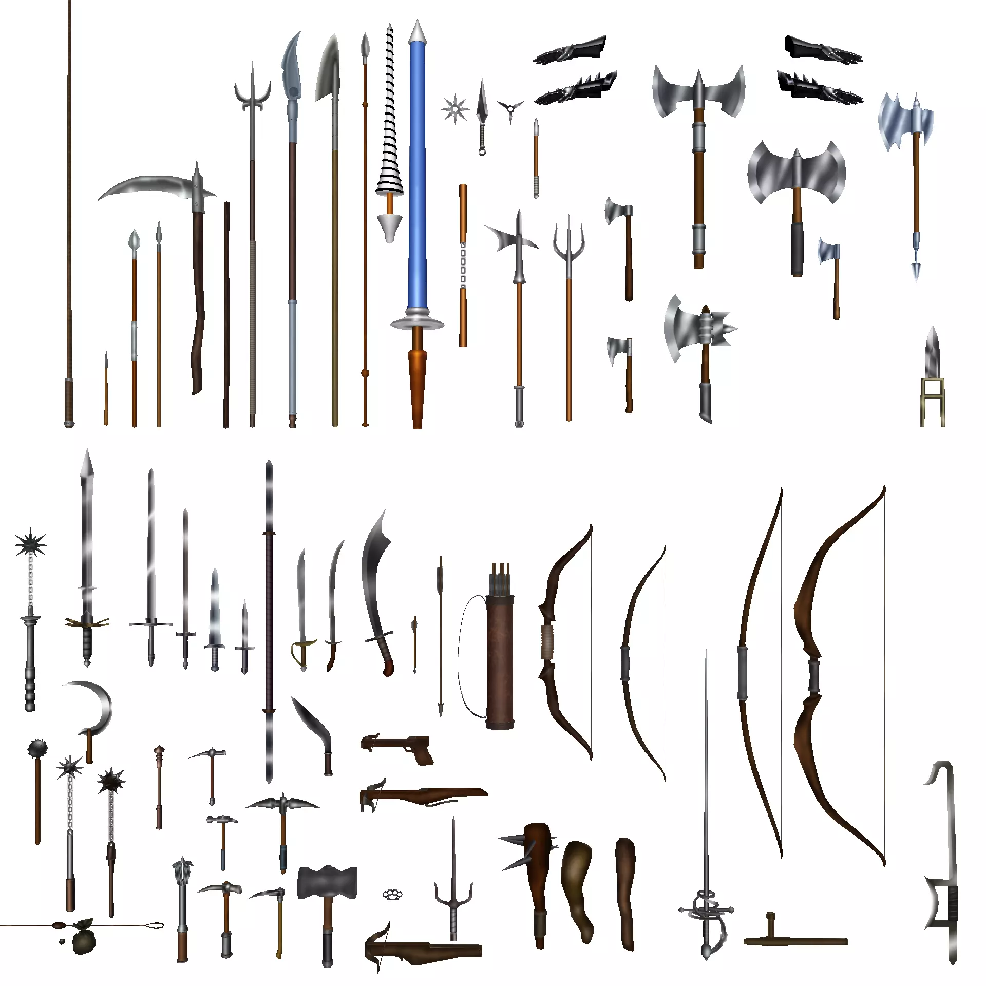 Melee Weapons Buldle 3D Model Collection_0