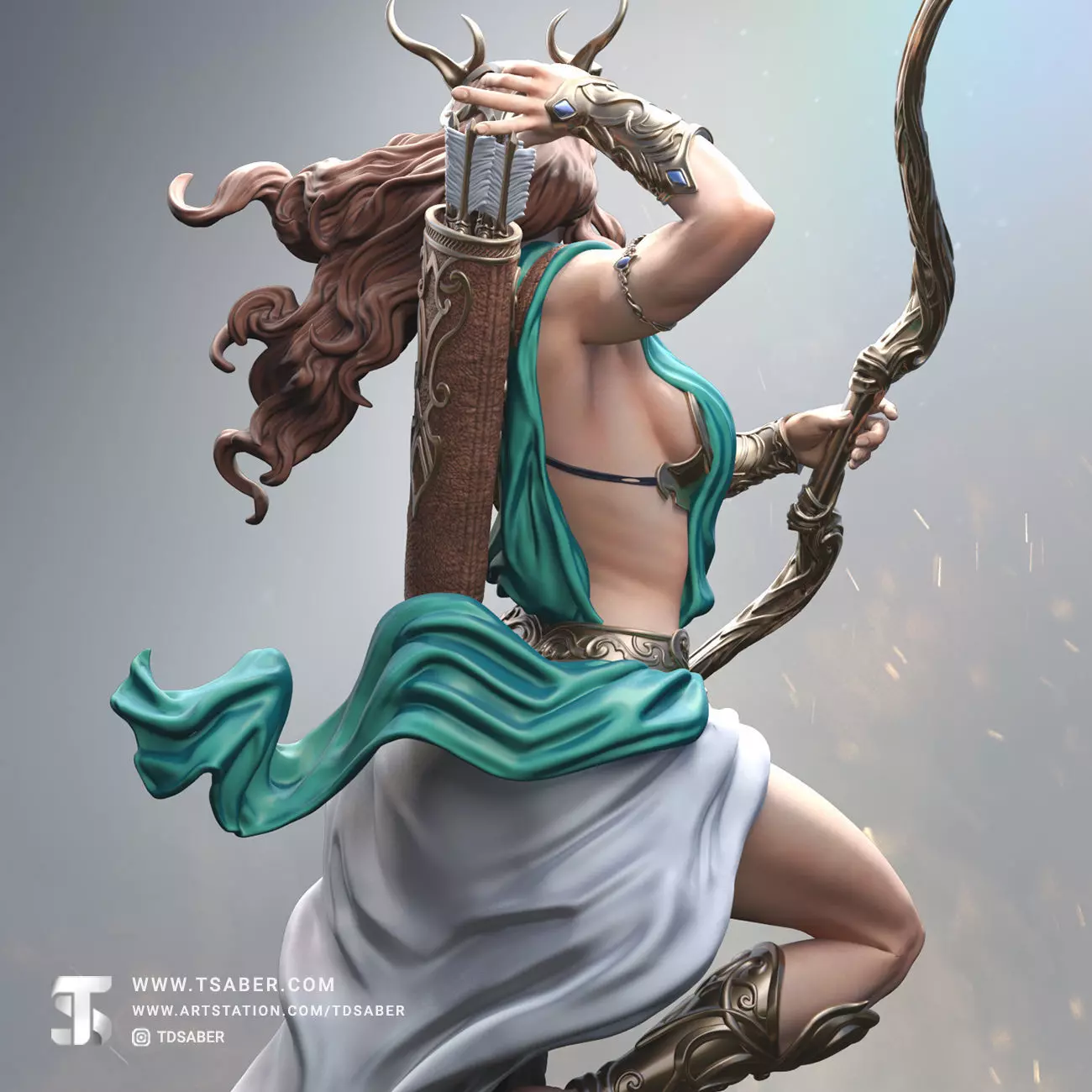 Artemis Statue 3D print model_3