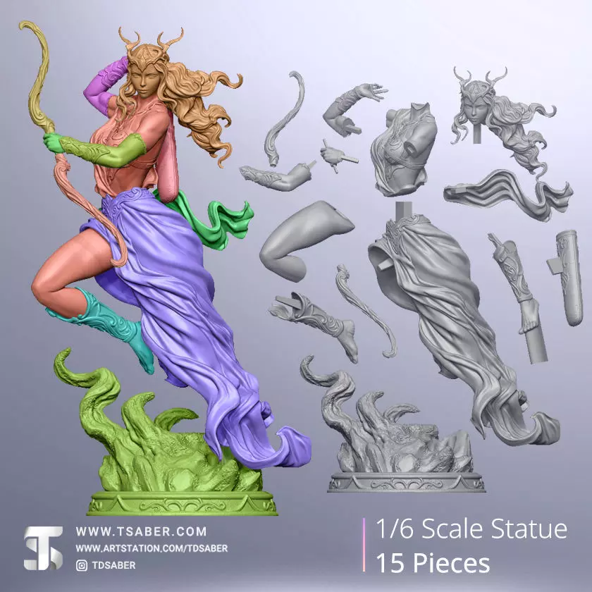 Artemis Statue 3D print model_9