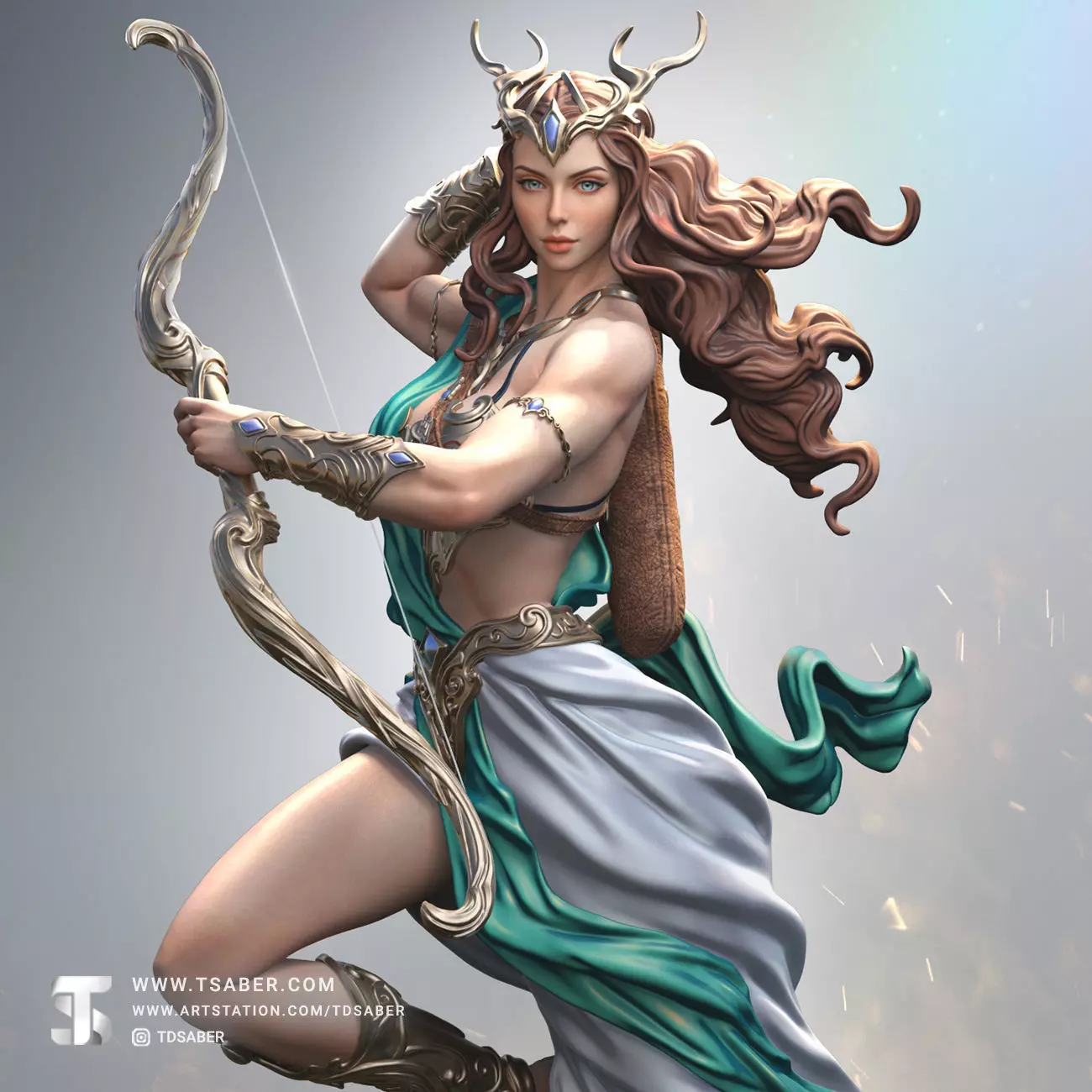Artemis Statue 3D print model_1