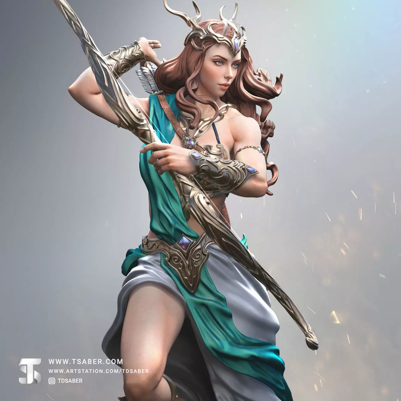 Artemis Statue 3D print model_7