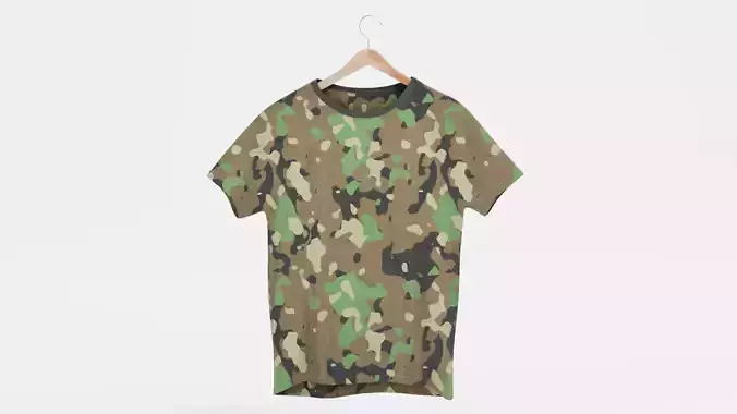 -Military T-Shirt on Hanger- 3D model