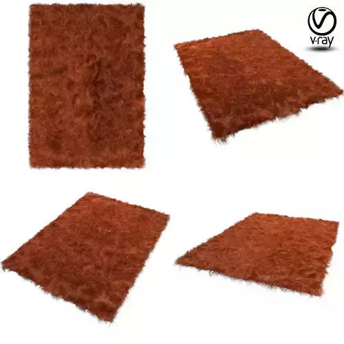 Carpet orange fur rug