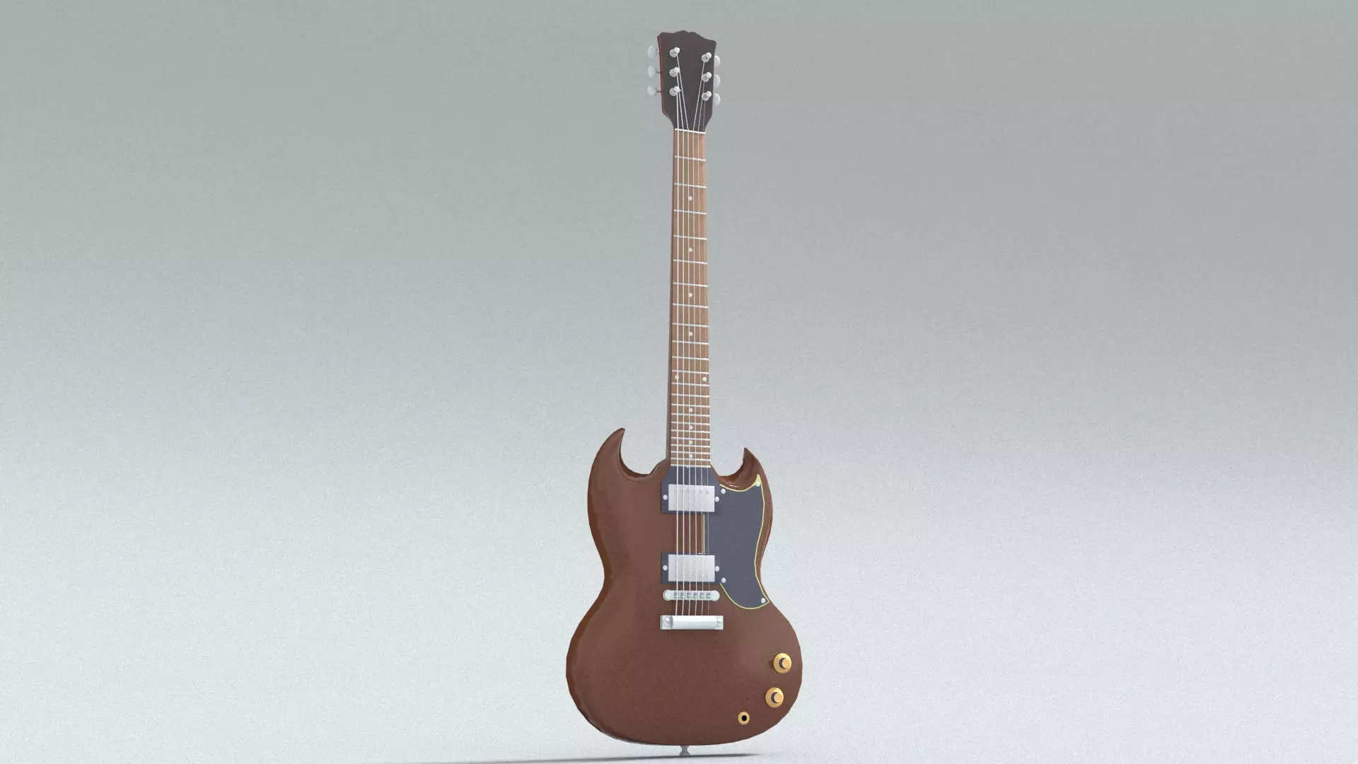 laos SG Style Guitar Low-poly 3D model_4