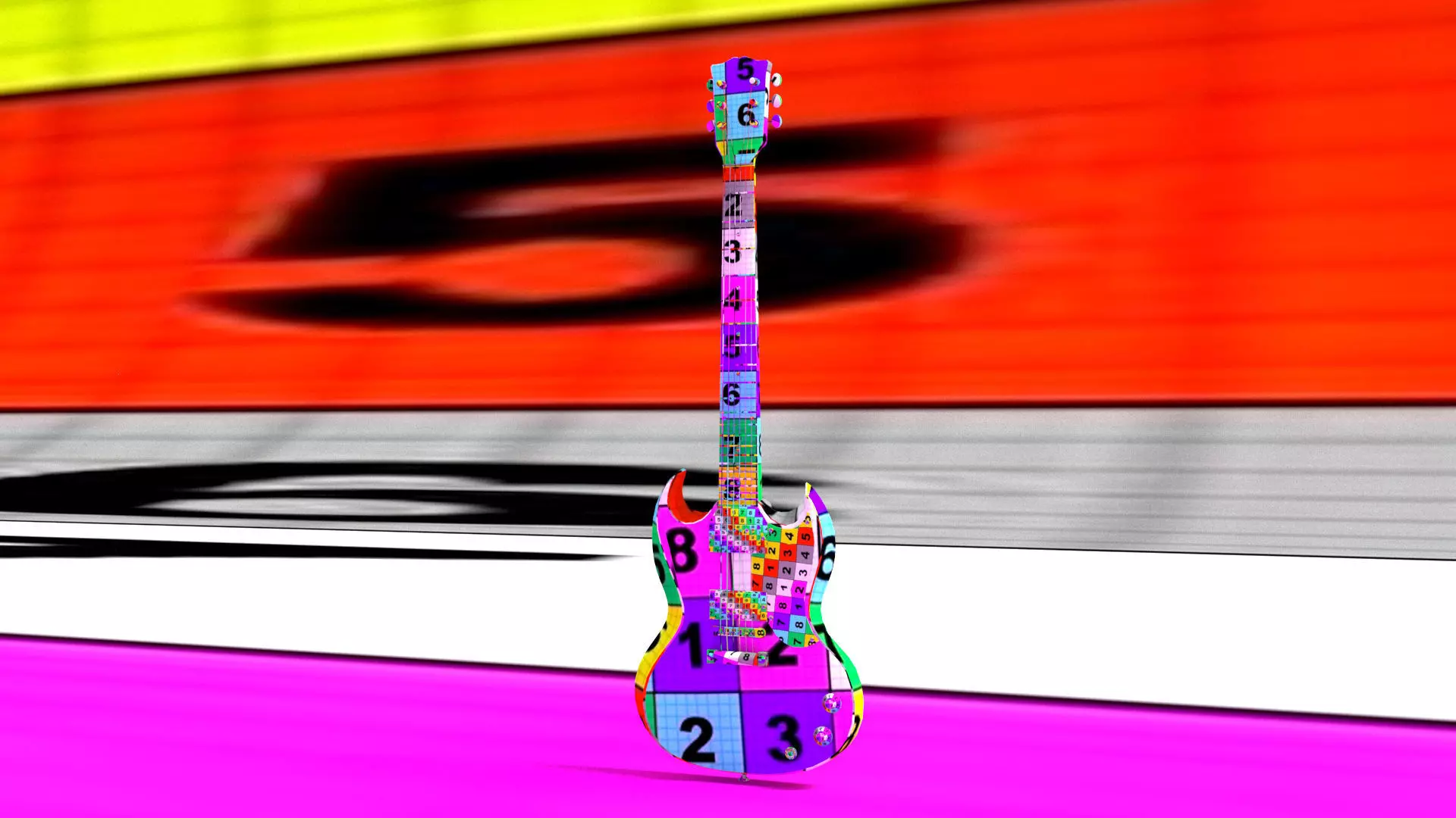 laos SG Style Guitar Low-poly 3D model_12