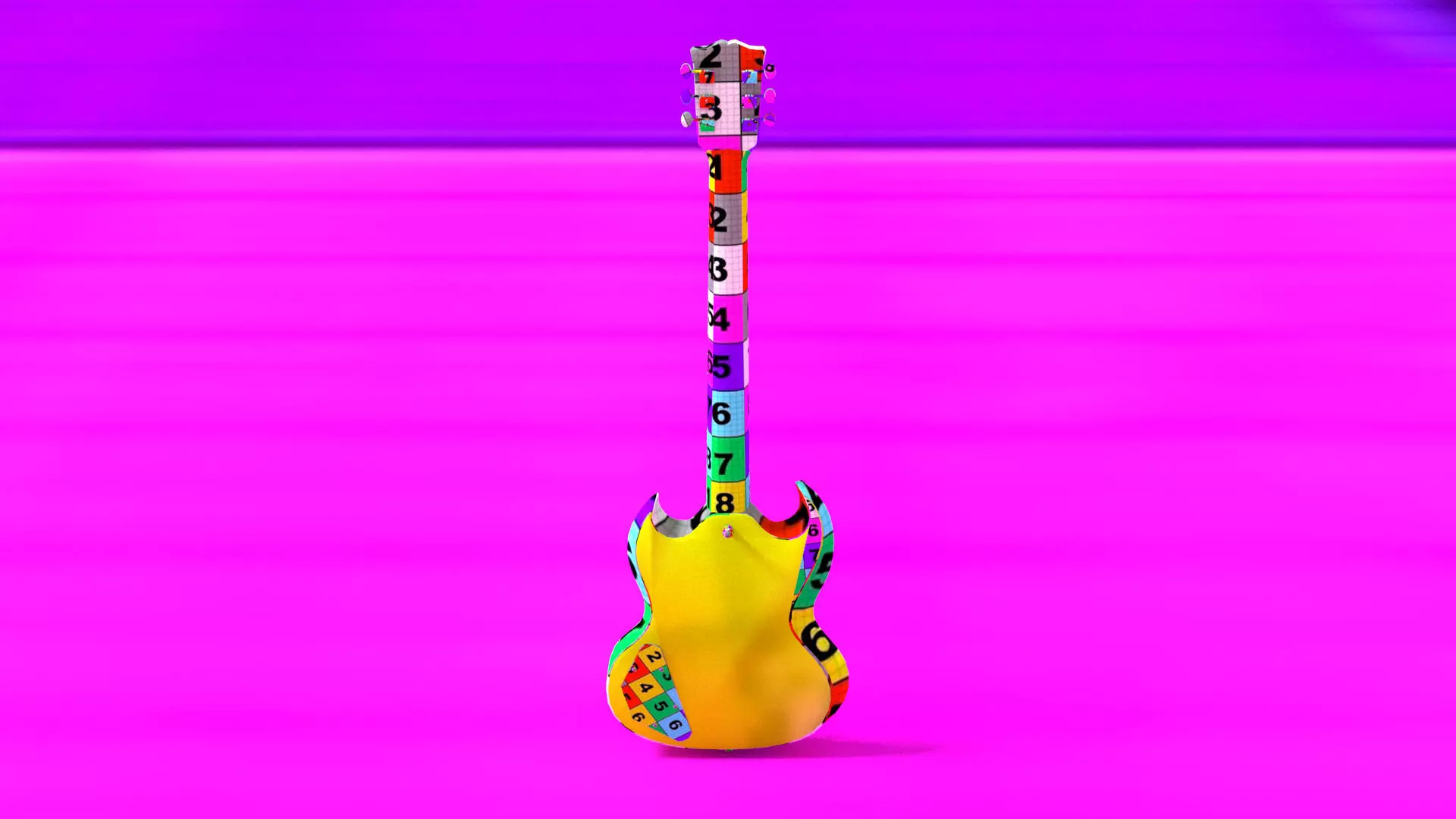 laos SG Style Guitar Low-poly 3D model_13