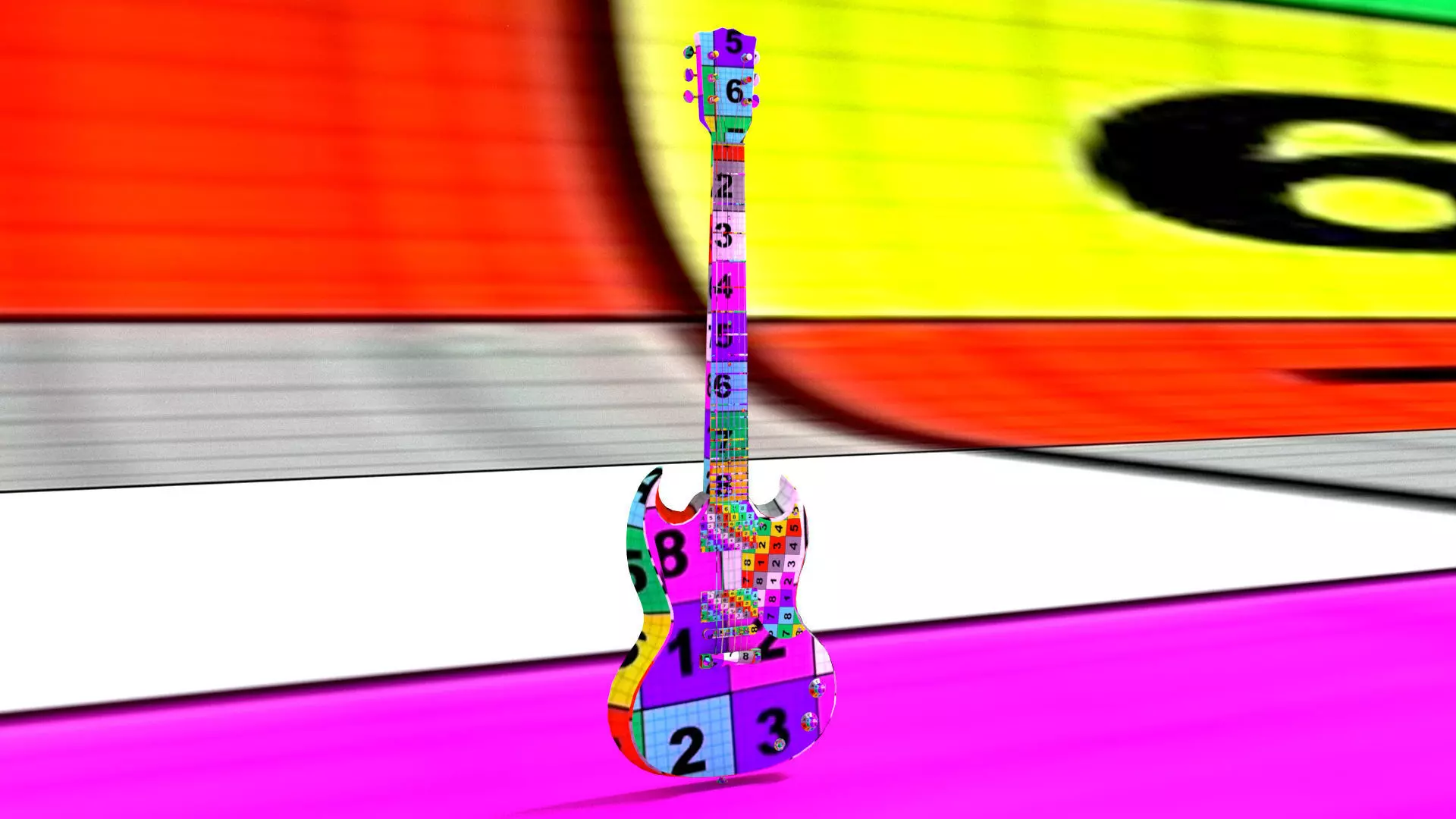 laos SG Style Guitar Low-poly 3D model_11