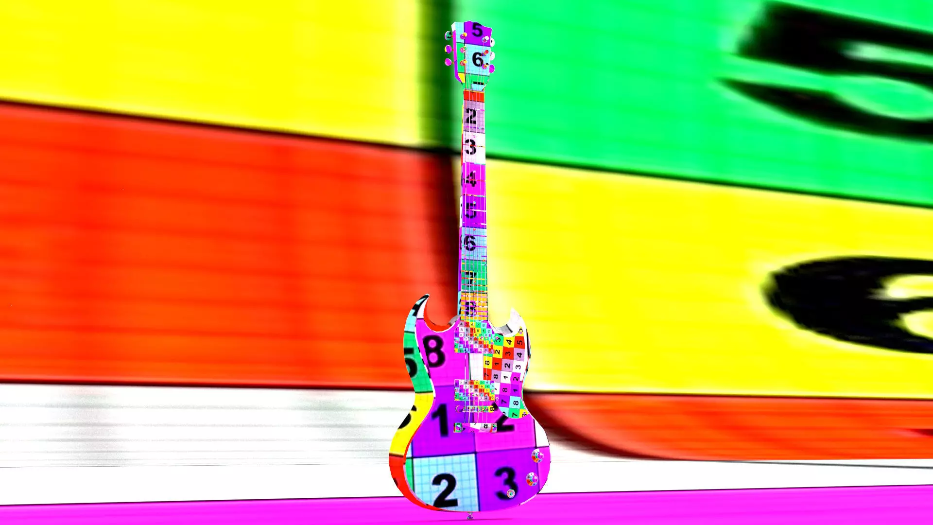 laos SG Style Guitar Low-poly 3D model_14