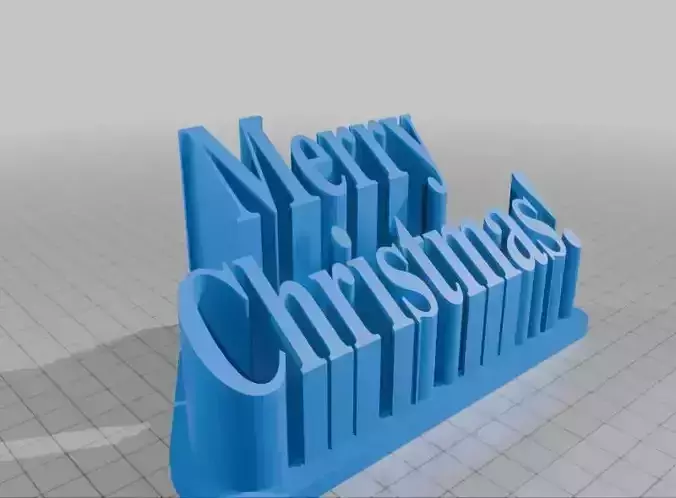 Raised Christmas Lettering Sign Table Decor STL File