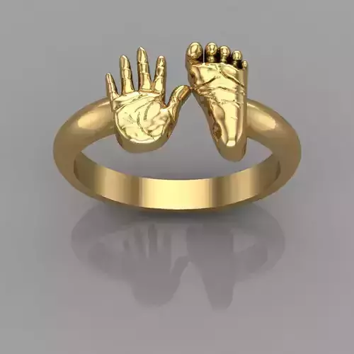 Anillo Huellitas Bebe  Baby Footprint Ring