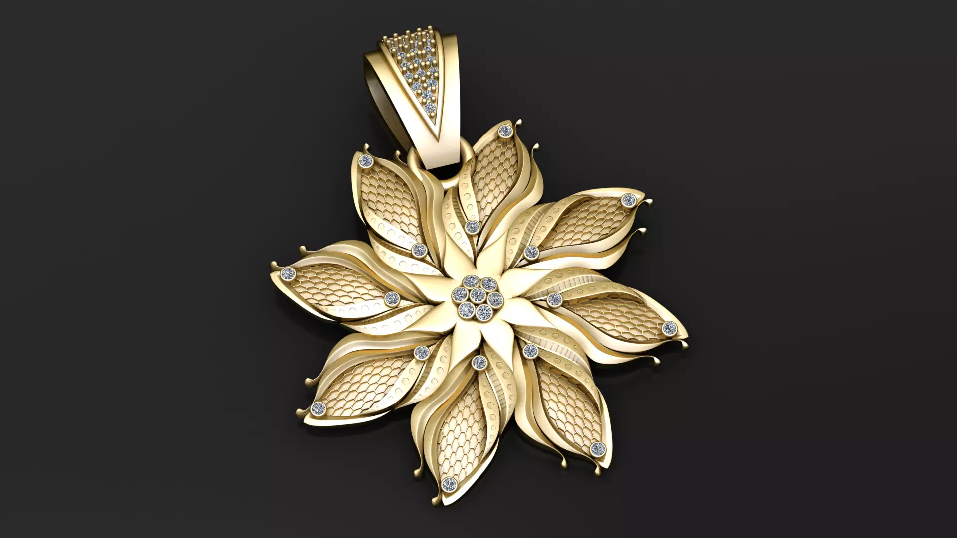 Royal Lotus Bloom Pendant 3D print model