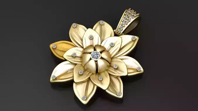 Floral Harmony Diamond Pendant     