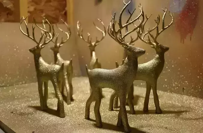 Holiday Christmas Deer 3D Printable Festive Decoration STL File 3D print model