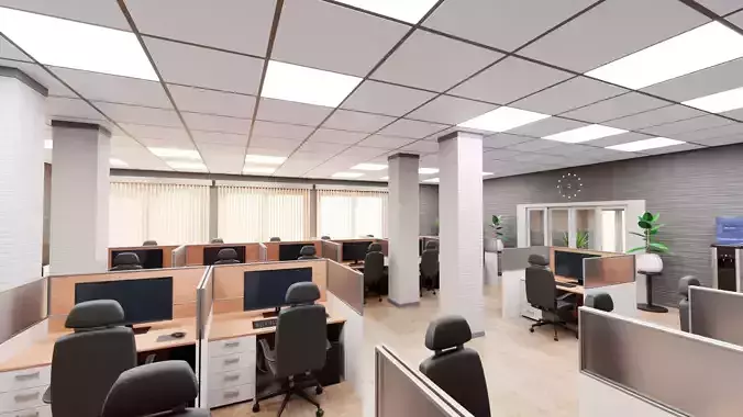 Office Interior V1 - Open Space Workspace Environment