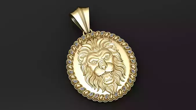 Majestic Lion King Medallion 3D print model