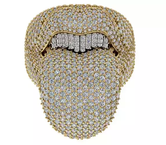 Lips Teeth Ring 3D print model