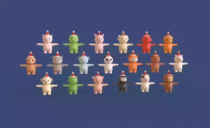 Cute Christmas Animal Pack 01 