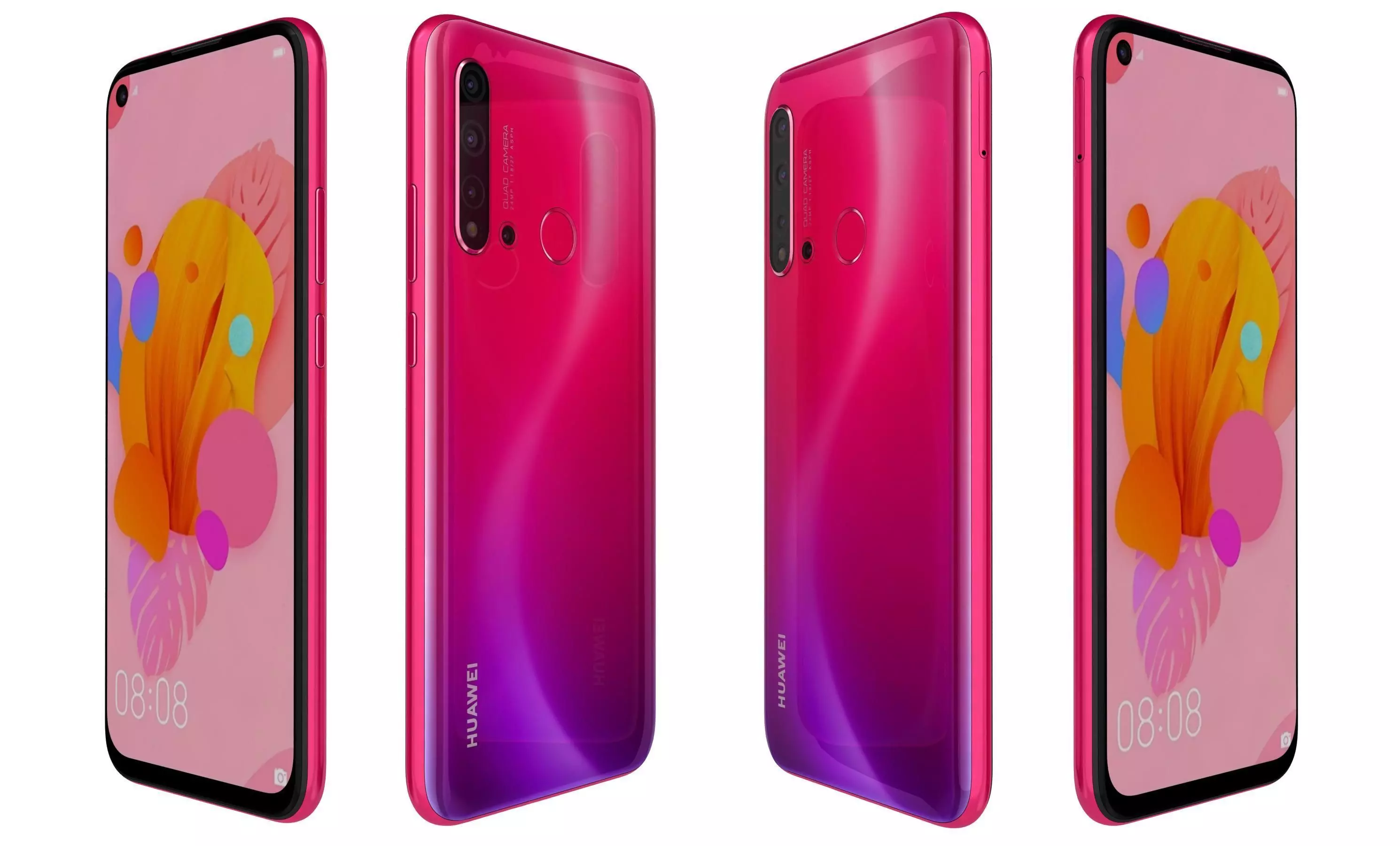 Huawei Nova 5i Red High Poly 3D model_26