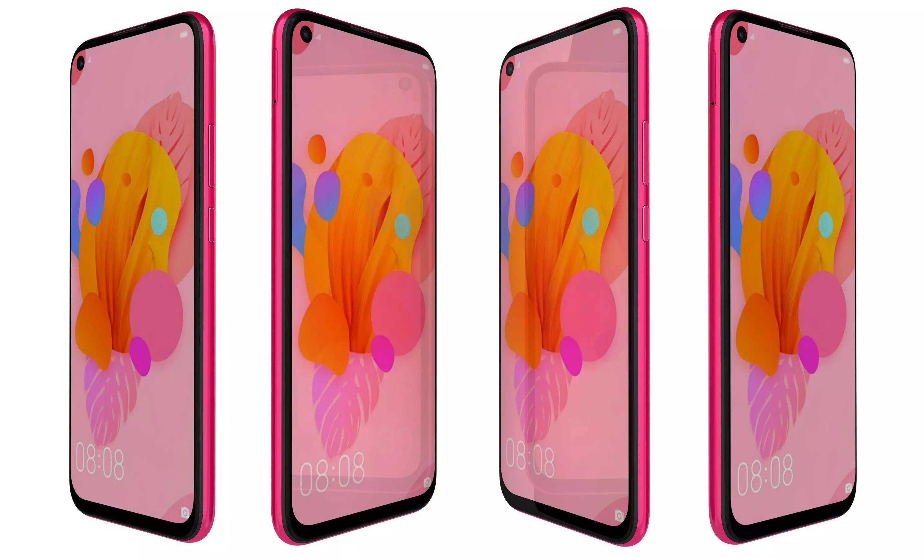 Huawei Nova 5i Red High Poly 3D model_29