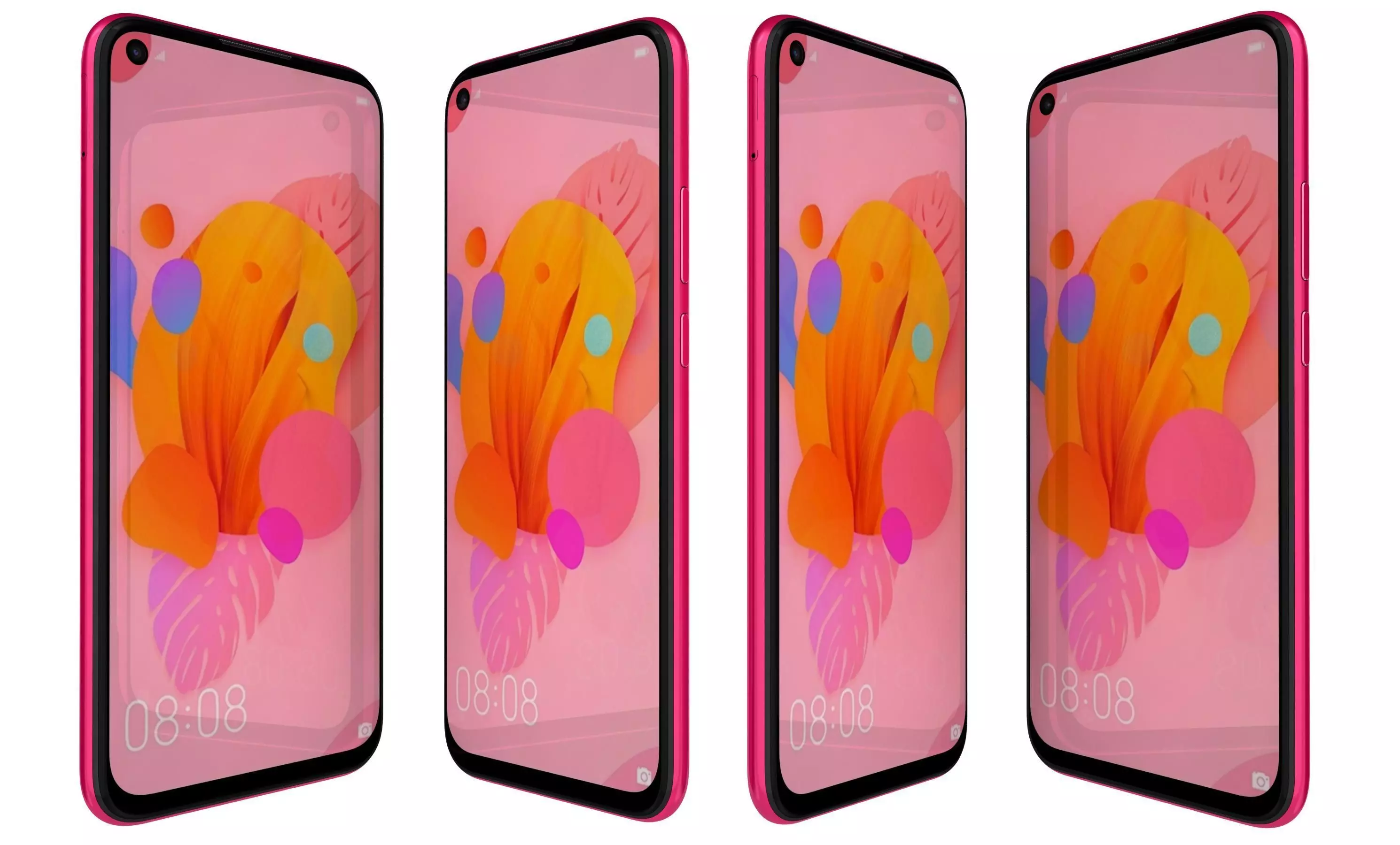 Huawei Nova 5i Red High Poly 3D model_10