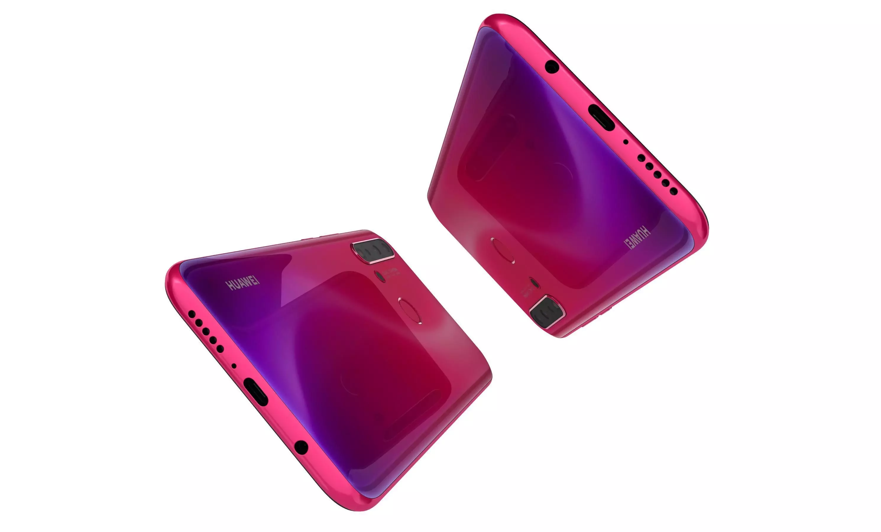 Huawei Nova 5i Red High Poly 3D model_3